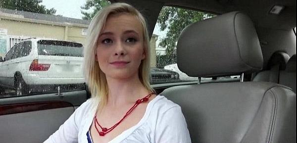  Blonde teen Maddy Rose kisses and fucks stranger for free ride